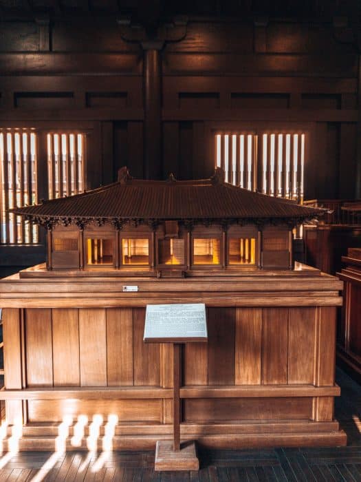 A large scale model of a wooden building, Nan Lian Garden, Hong Kong