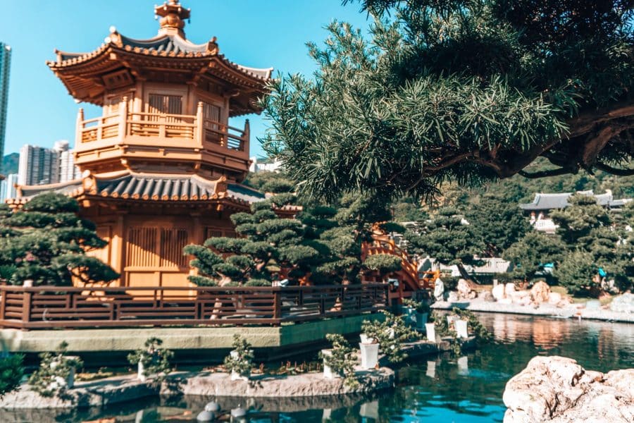 The intricate gold Pavilion of Absolute Perfection, Nan Lian Garden, Hong Kong