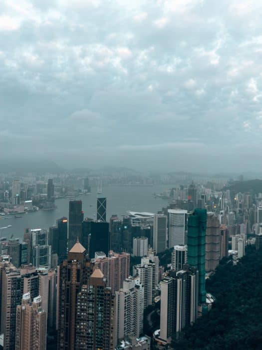 View from The Peak over Hong Kong's skyline