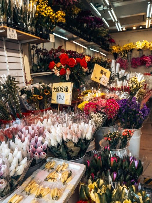 Lots of flower bouquets at Flower Market, 5 Day Hong Kong Itinerary