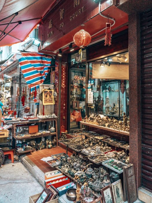 A vintage shopfront with jade souvenirs, Upper Lascar Row, Hong Kong Itinerary