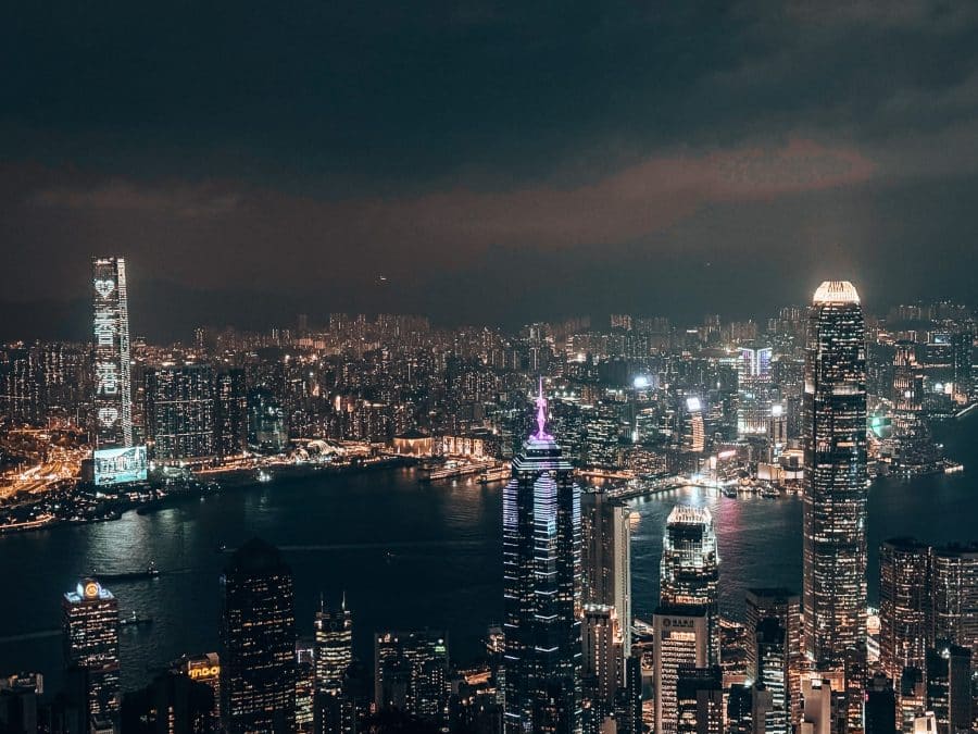 Looking over Hong Kong at night from The Peak, Hong Kong Itinerary