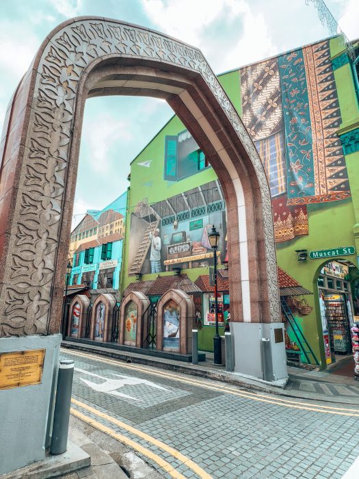 Vibrant street art on the side of a building in Kampong Glam, 3-Day Singapore Itinerary