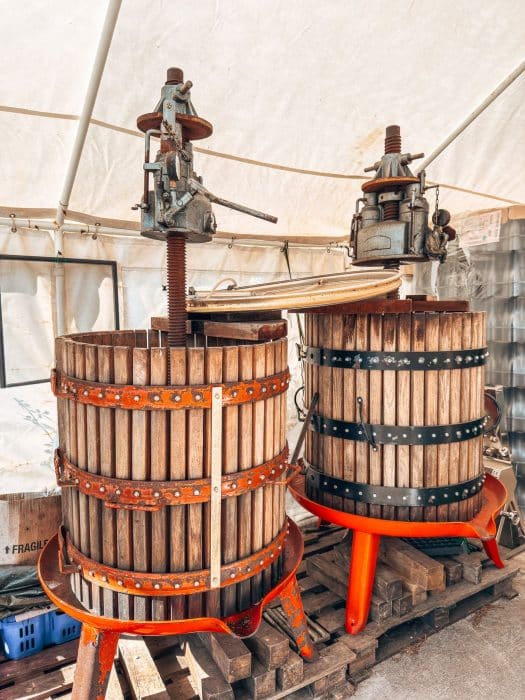 Machinery to make wine at The Wharie Experience, wine tasting in the New Forest