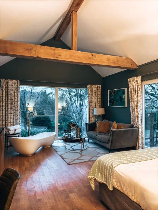 The full room of one of The Lookouts, the Tawny Hotel, best hotels in Staffordshire