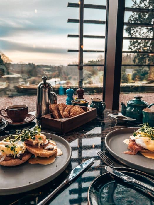 Breakfast in the Plumicorn overlooking the grounds at the Tawny Hotel, best hotels in Staffordshire