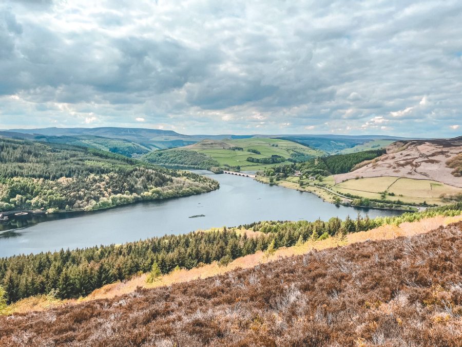 View over Ladybower Reservoir from Bamford Edge, Walks in the Peak District