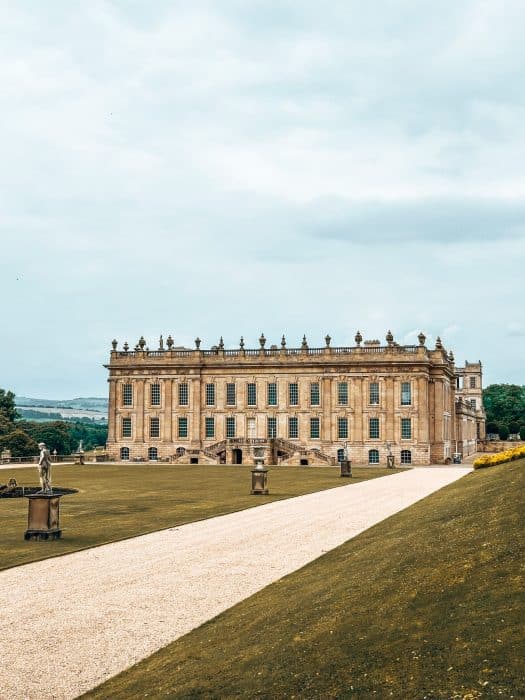 The grand exterior of Chatsworth House, best things to do in the Peak District, Tawny Hotel