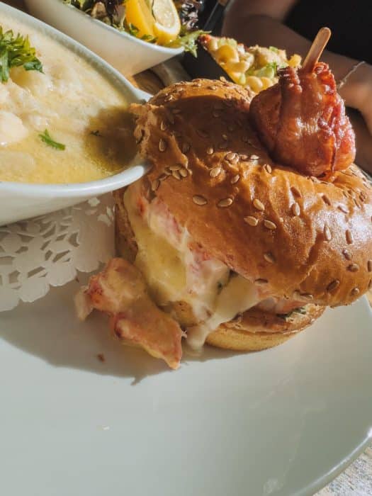 A large and delicious burger at the Lunenburger, Grand Banker, Lunenburg, Nova Scotia