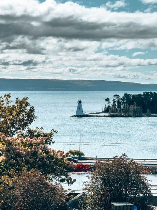 Kidston Lighthouse sitting on Bras d'Or Lake, Baddeck, Things to See in Nova Scotia, Canada