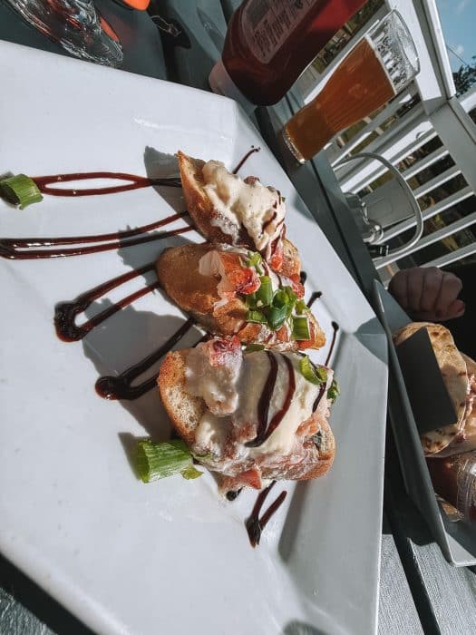 Lobster bruschetta at Main Street Restaurant, Ingonish, Cabot Trail, Nova Scotia
