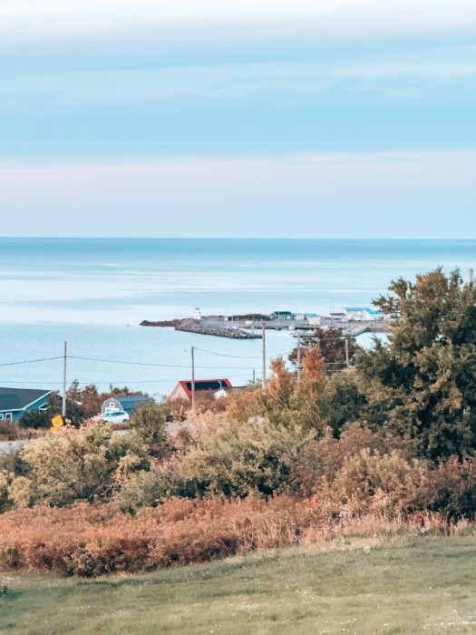 View from A flight of tasters at Steinhart Distillery over Arisaig, things to see in Nova Scotia