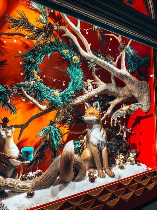 Festive window displays at Fortnum & Mason, London Christmas lights walking route
