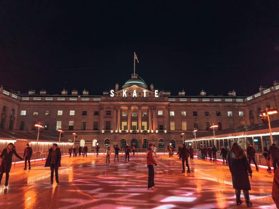 A big ice rink at Somerset House, best places to visit in London at Christmas