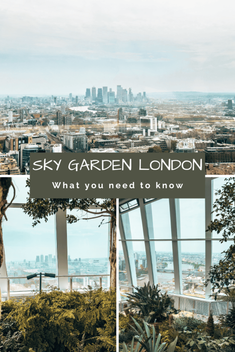 A pin on the Sky Garden with views of Canary Wharf and the River Thames