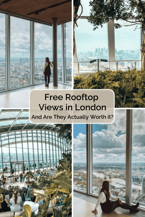 4 images of free viewpoints in London: The Sky garden, and the Lookout