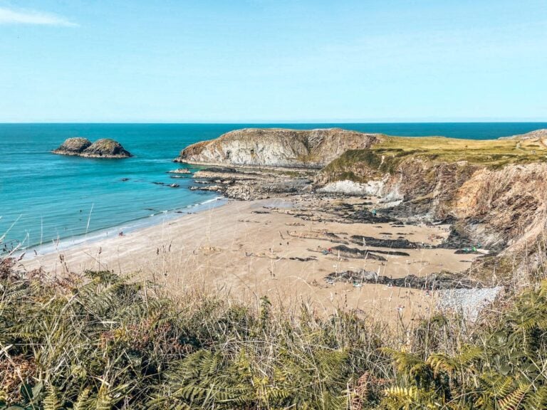 The volcanic headlands on Traeth Llyfn Beach, Pembrokeshire itinerary, Wales